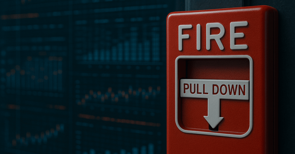 fire alarm with data in the background